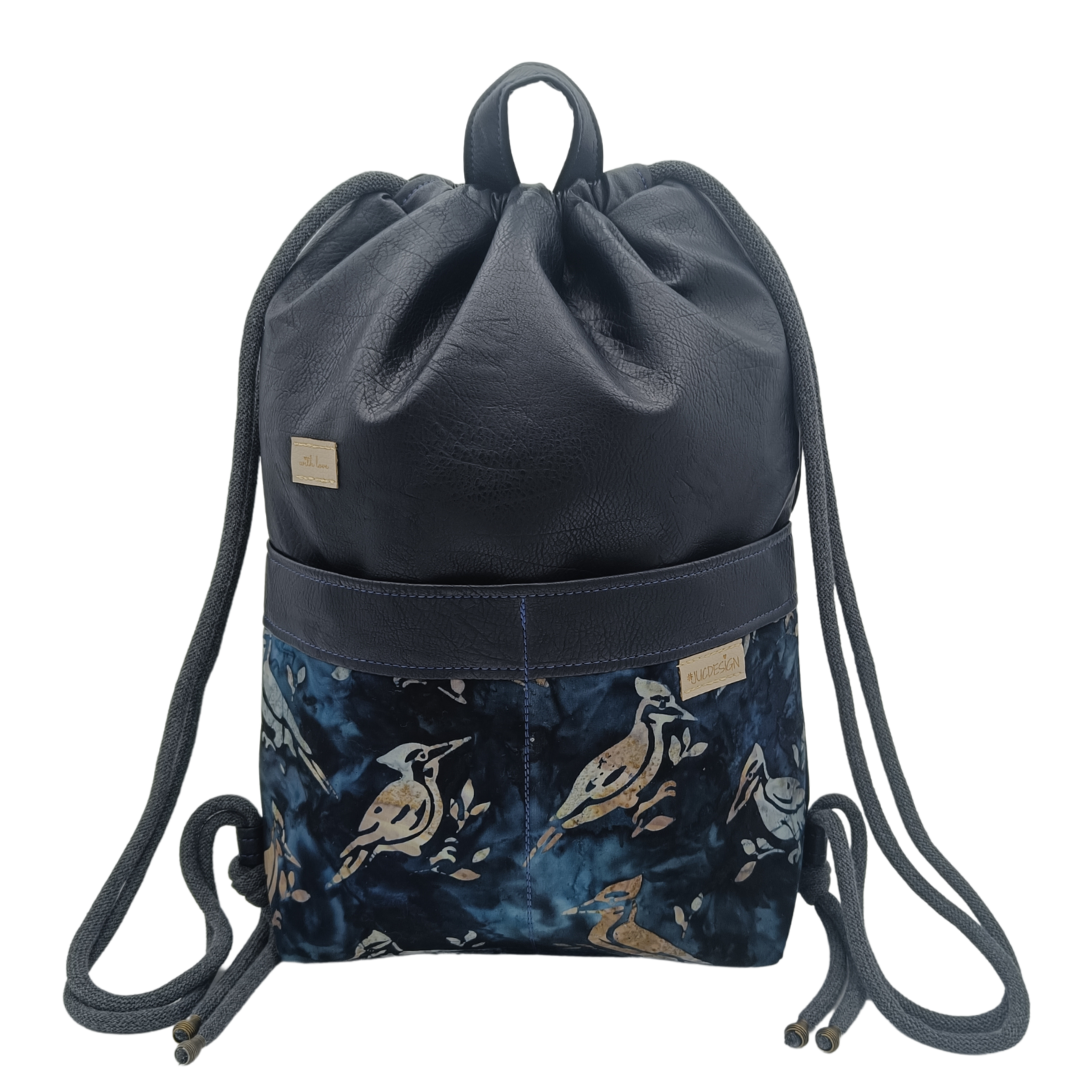Navy Blue Bird - Kézműves Egyedi Designer Női Táska