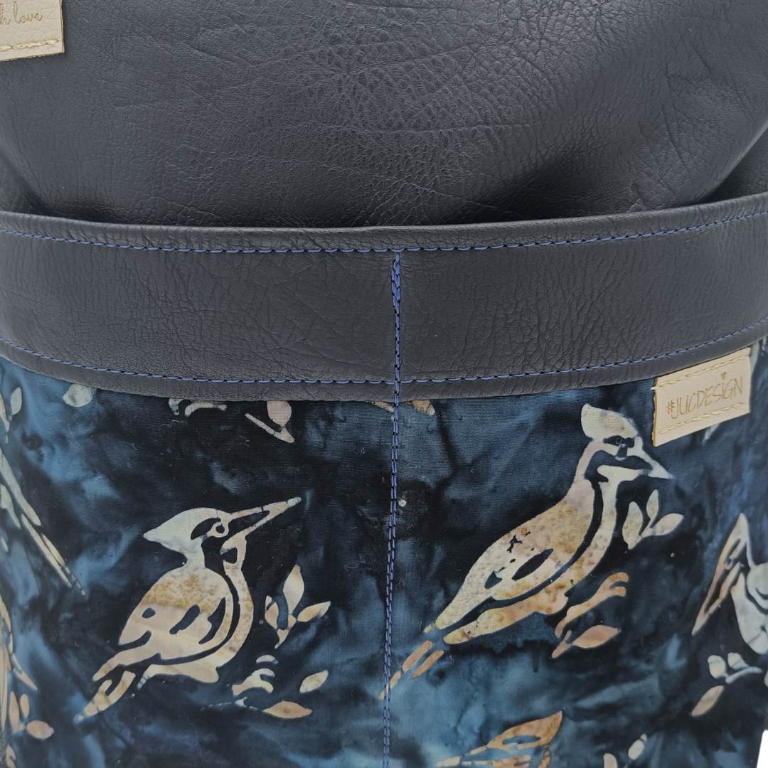 Navy Blue Bird - Kézműves Egyedi Designer Női Táska