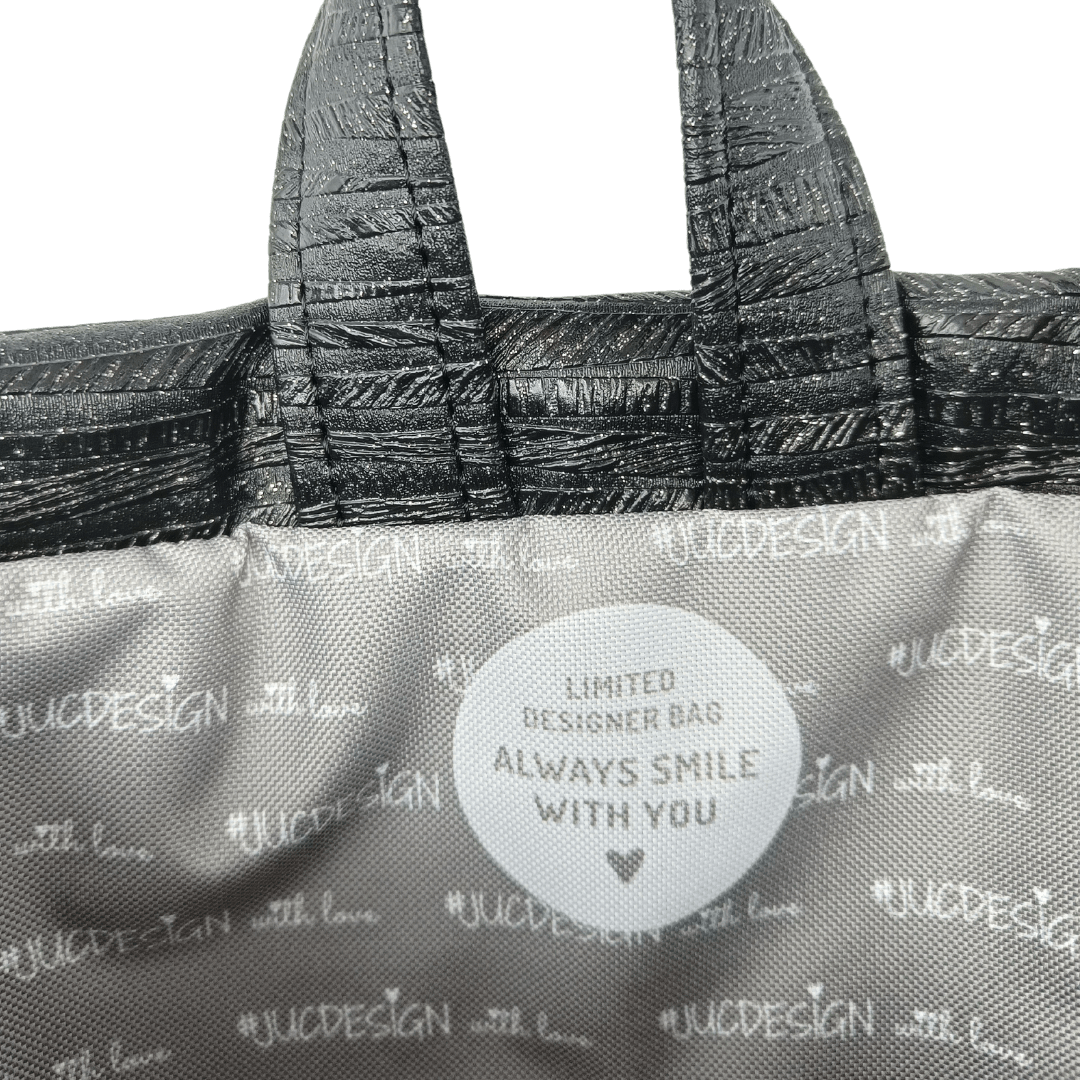 Black Lava Silver Shine - Kézműves Egyedi Designer Női Táska