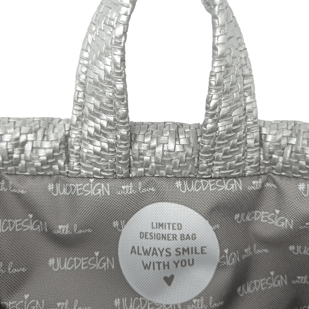 Silver Braided Mirror - Kézműves Egyedi Designer Női Táska