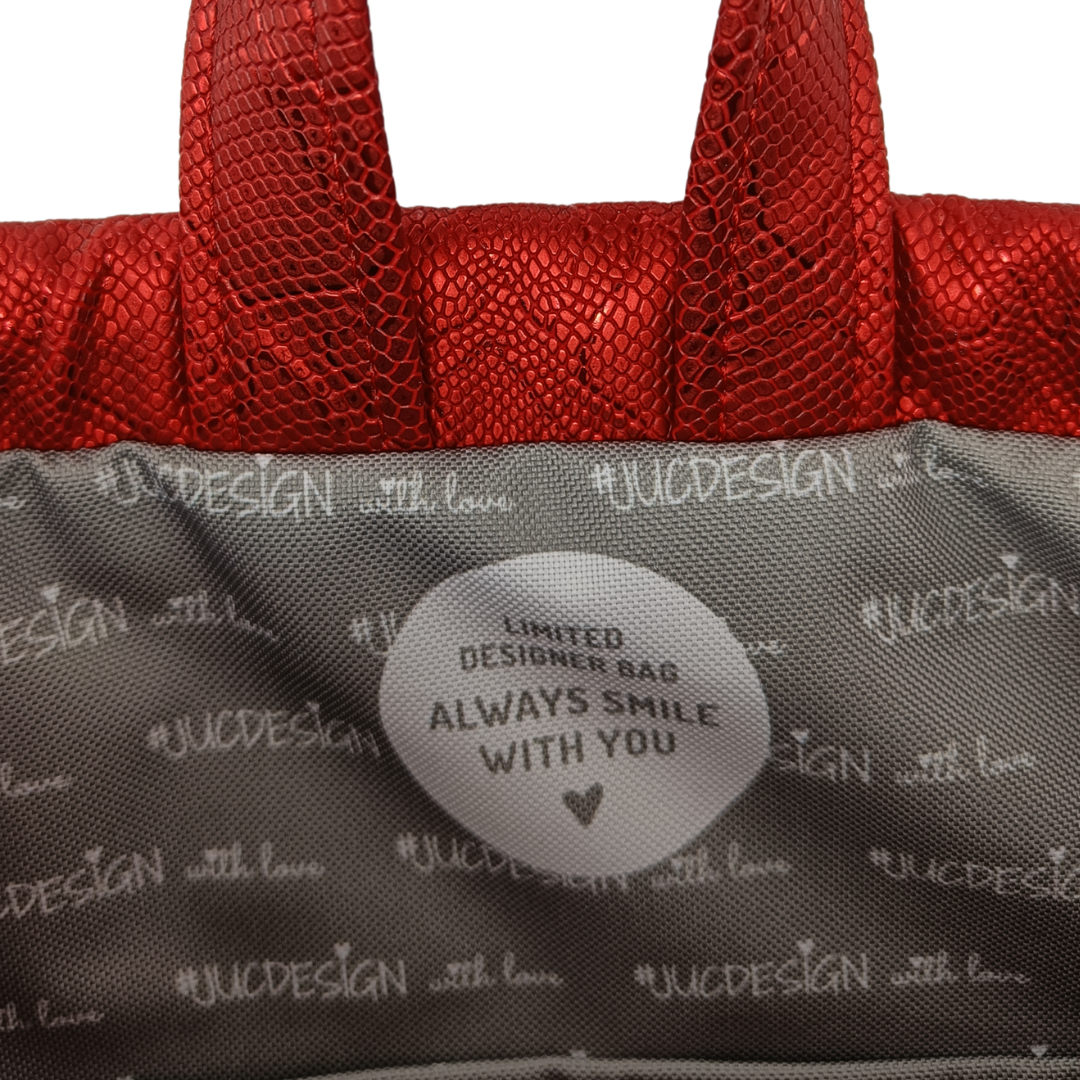 Rouge Metallic Snake - Kézműves Egyedi Designer Női Táska