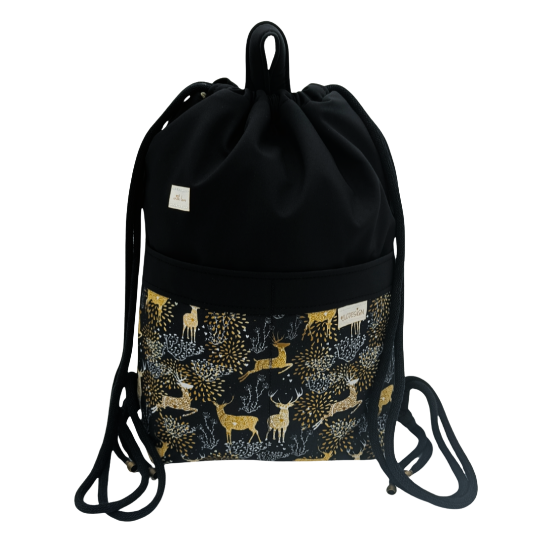 Deery Forest Black - Kézműves Egyedi Designer Női Táska