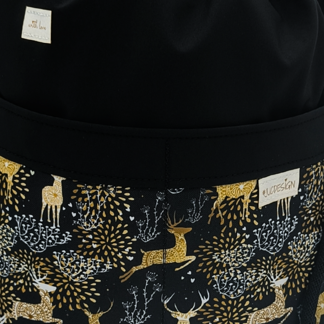 Deery Forest Black - Kézműves Egyedi Designer Női Táska